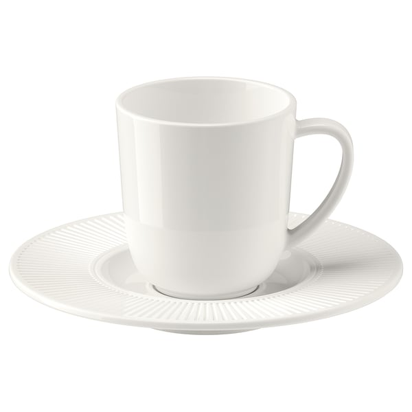 OFANTLIGT Espresso cup and saucer, white, 7 cl