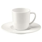 OFANTLIGT Espresso cup and saucer, white, 7 cl