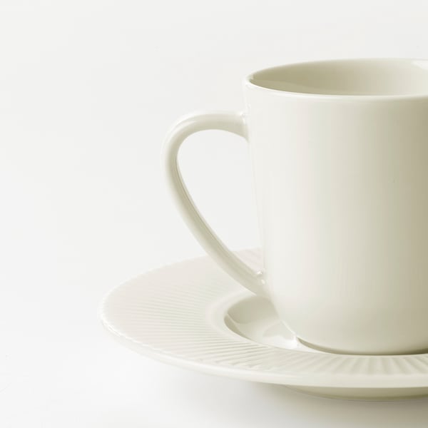 OFANTLIGT Espresso cup and saucer, white, 7 cl