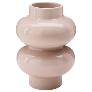 PÄRLHÄGG Vase, light pink, 14 cm