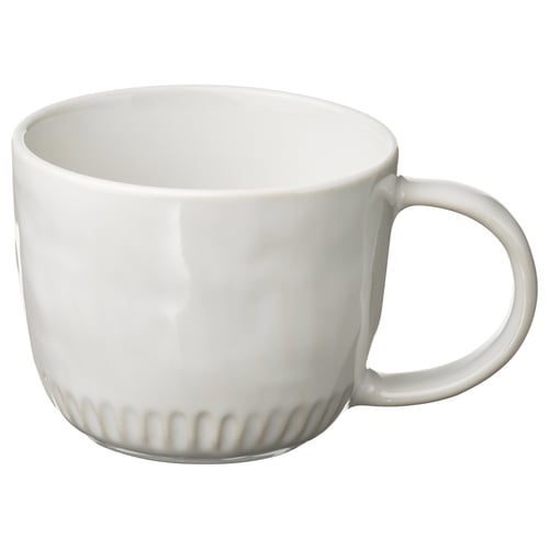 PANSARMAL white mug, made of stoneware, rounded shape, plain design.