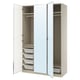 Option: PAX / ÅHEIM Wardrobe combination, grey-beige/mirror glass, 150x60x236 cm