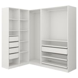 PAX Corner wardrobe, white, 161/188x201 cm