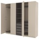 PAX / FORSAND Wardrobe combination, grey-beige/dark grey grey-beige, 250x60x236 cm