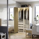 PAX / TONSTAD Wardrobe combination, white/oak veneer, 100x60x201 cm