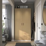 PAX / TONSTAD Wardrobe combination, white/oak veneer, 100x60x201 cm