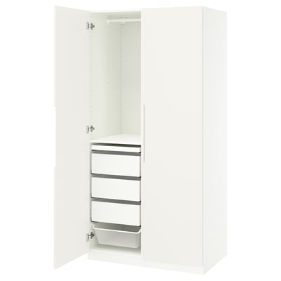 PAX / TONSTAD Wardrobe combination, white/off-white, 100x60x201 cm