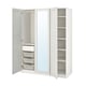 PAX / TYSSEDAL Wardrobe combination, white/mirror glass, 150x60x201 cm