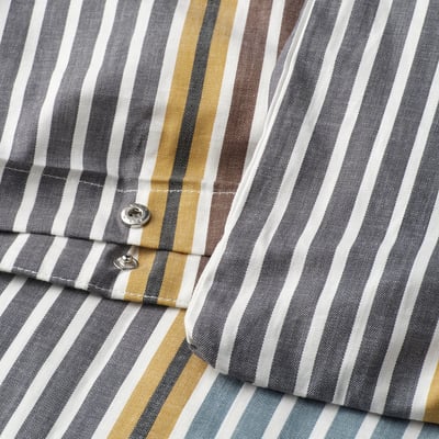 PIGGRÖR Duvet cover and pillowcase, multicolour/striped, 150x200/50x80 cm