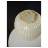 PILBLIXT Table lamp, white/light green glass/gold effect metal, 41 cm