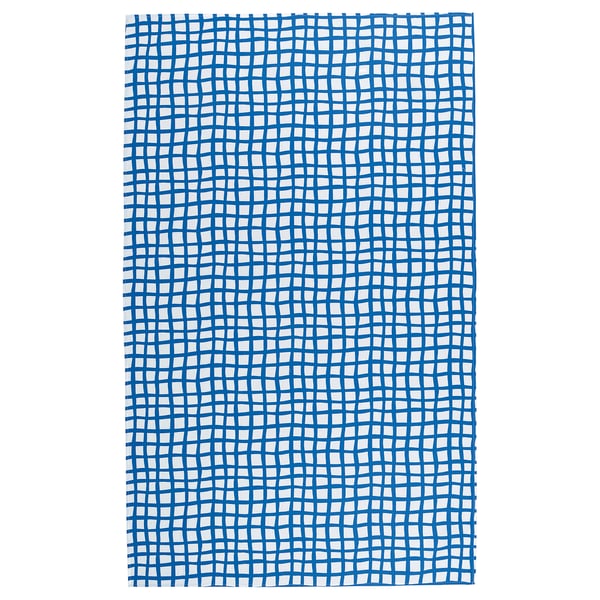 Bright blue PILLERSTARR tablecloth, rectangular, grid pattern, water-repellent, 100% polyester.