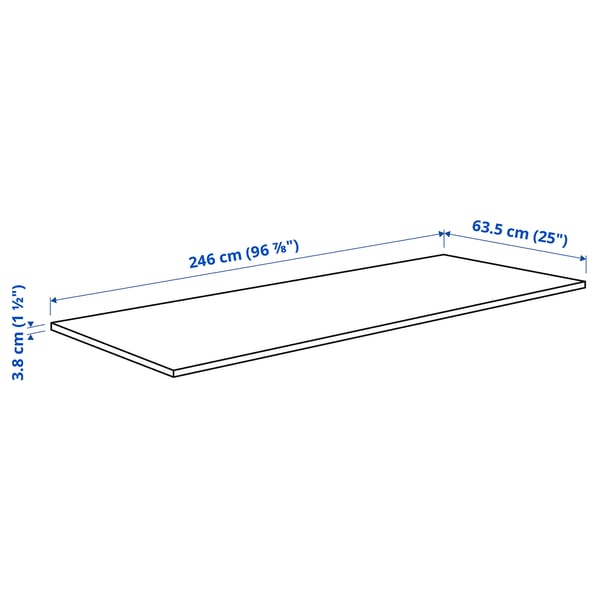 PINNARP Worktop, walnut/veneer, 246x3.8 cm