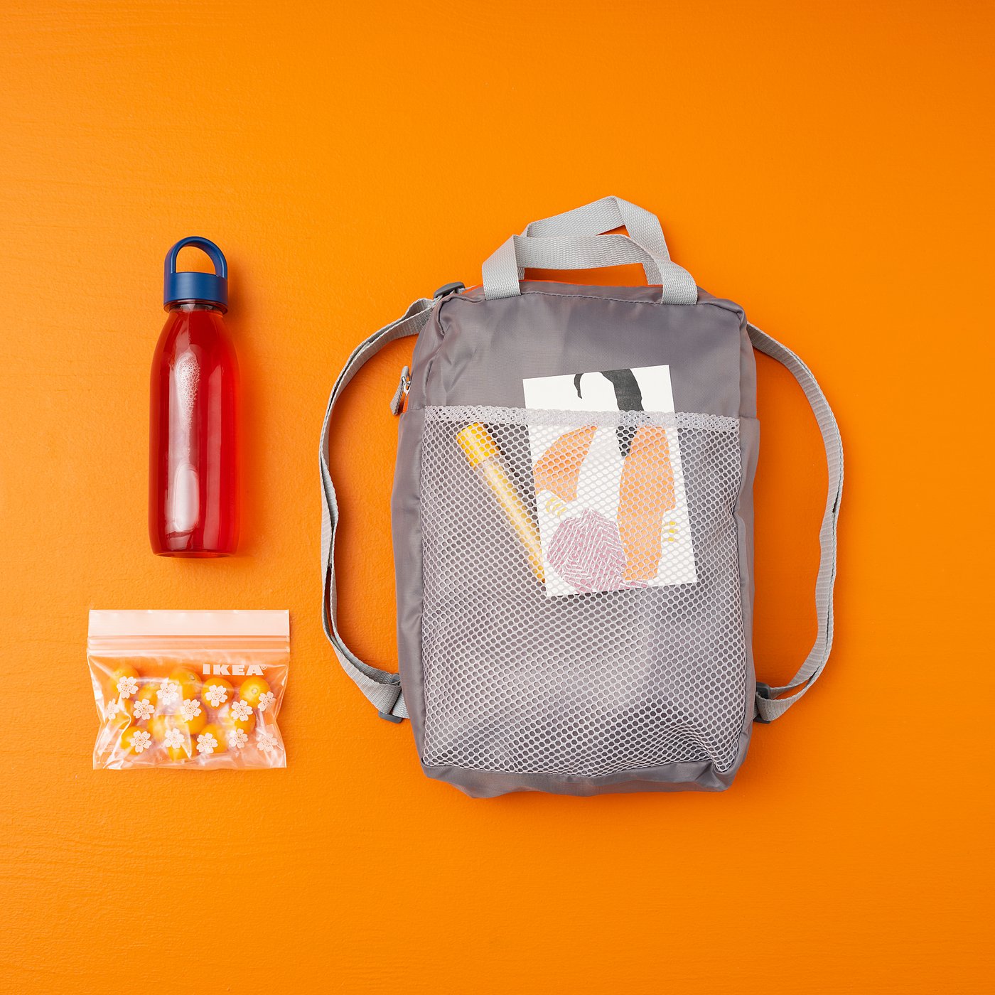PIVRING Backpack, light grey, 24x8x34 