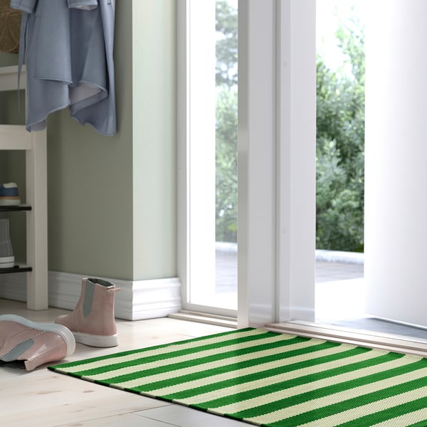 PLATÅGUPP Door mat, green, 60x90 cm