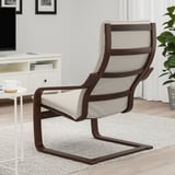 POÄNG Armchair, brown/Knisa light beige