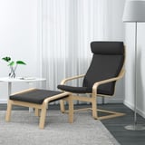 POÄNG Footstool, birch veneer/Hillared anthracite