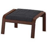 POÄNG Footstool, brown/Hillared anthracite