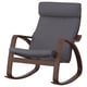POÄNG Rocking-chair, brown/Skiftebo dark grey