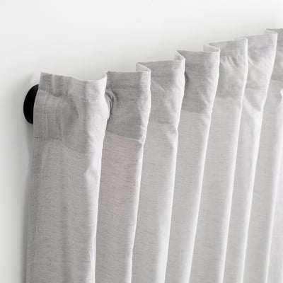 PRAKTSTENÖRT Curtain rod set, black, 120-210 cm 28 mm