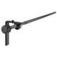 RÄCKA Curtain rod combination, with wall/ceiling brackets/with finials black, 210-385 cm