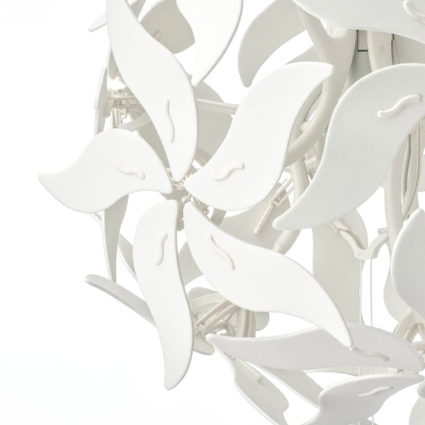 RAMSELE Pendant lamp, flower/white, 43 cm