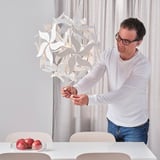 RAMSELE Pendant lamp, flower/white, 43 cm
