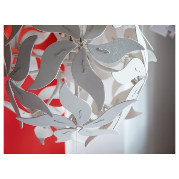 RAMSELE Pendant lamp, flower/white, 43 cm