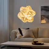 RAMSELE Pendant lamp, geometric/white, 43 cm