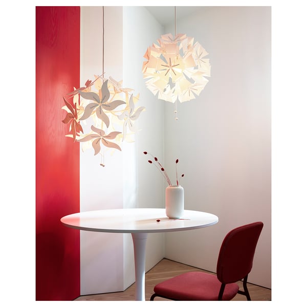 RAMSELE Pendant lamp, geometric/white, 43 cm