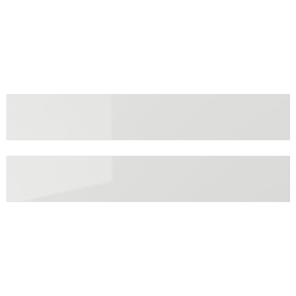 RINGHULT Drawer front, high-gloss light grey, 60x10 cm