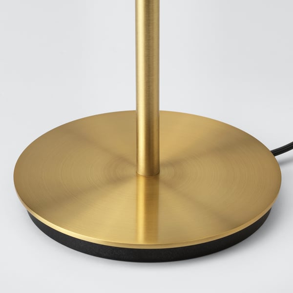 RINGSTA / SKAFTET Table lamp, white/brass, 41 cm