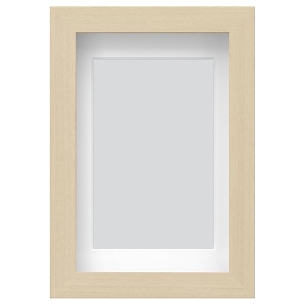 RÖDALM picture frame, light wood, rectangular, simple design, with and without mount options.