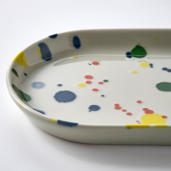 RÖDSNULTRA Serving plate, mixed patterns, 20x11 cm