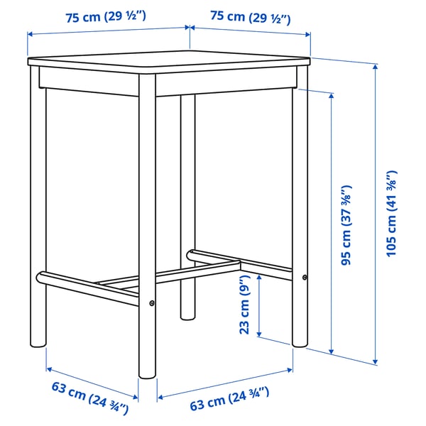 Illustration with measurements for the product: RÖNNINGE.