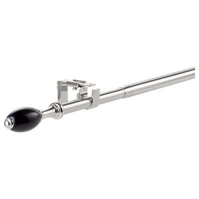 RÖNNSUMAK Curtain rod set, silver-colour, 120-210 cm 19 mm