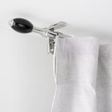RÖNNSUMAK Curtain rod set, silver-colour, 120-210 cm 19 mm