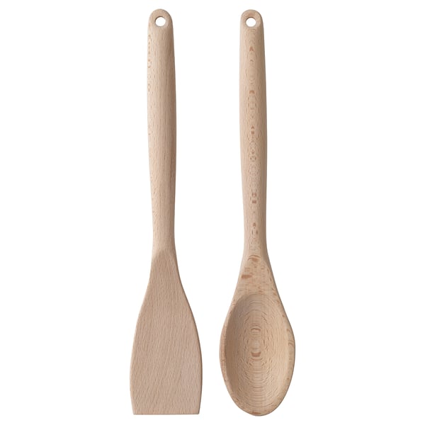 RÖRT 2-piece kitchen utensil set, beech