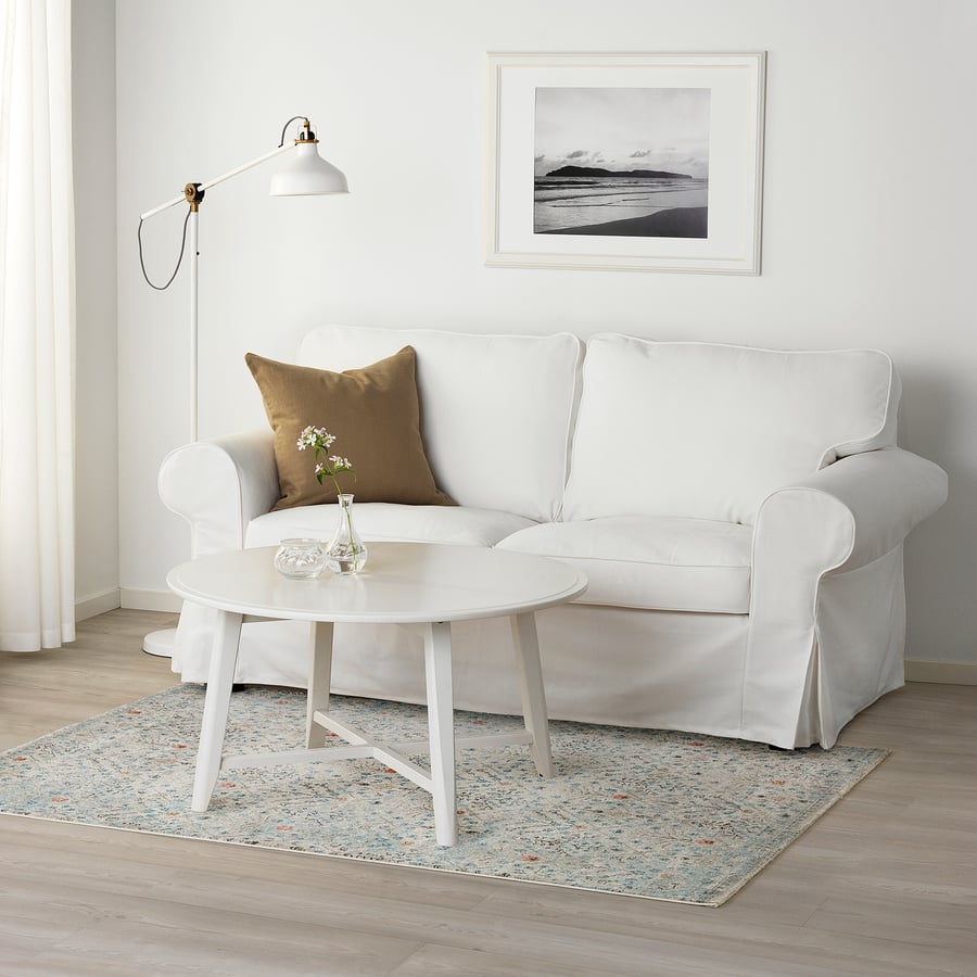 ROMDRUP rug, low pile, beige antique look/floral patterned, 160x230 cm