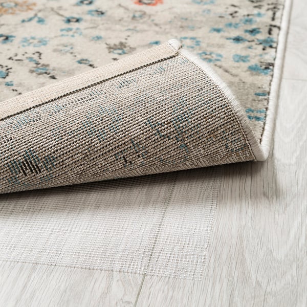 ROMDRUP rug, low pile, beige antique look/floral patterned, 160x230 cm