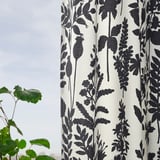 ROTVECKLARE Curtains, 1 pair, white/anthracite, 145x300 cm