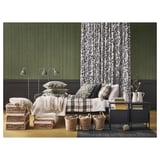 ROTVECKLARE Curtains, 1 pair, white/anthracite, 145x300 cm