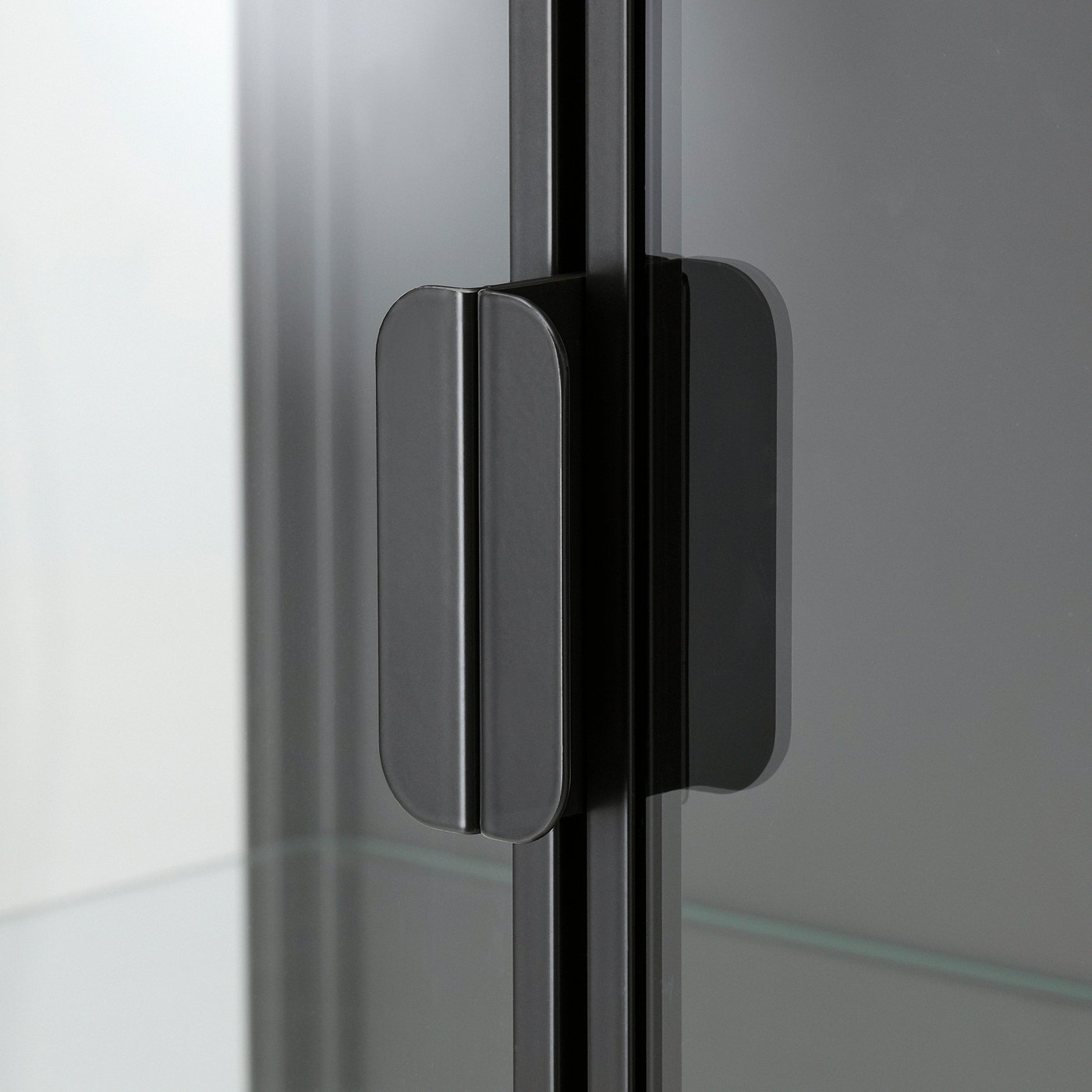 RUDSTA glass-door cabinet, anthracite, 80x37x120 cm - IKEA