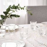 SÄLLSKAPLIG Glass, clear glass/patterned, 27 cl