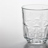SÄLLSKAPLIG Glass, clear glass/patterned, 27 cl