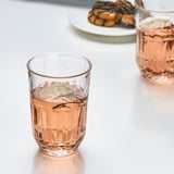 SÄLLSKAPLIG Glass, clear glass/patterned, 39 cl