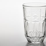 SÄLLSKAPLIG Glass, clear glass/patterned, 39 cl