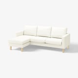 SALTSJÖBADEN Cover f 3-seat sofa w chaise longue, Blekinge white
