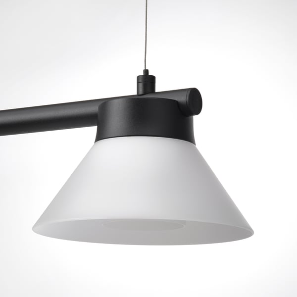 SAMBORD Pendant lamp with 3 lamps, black/white