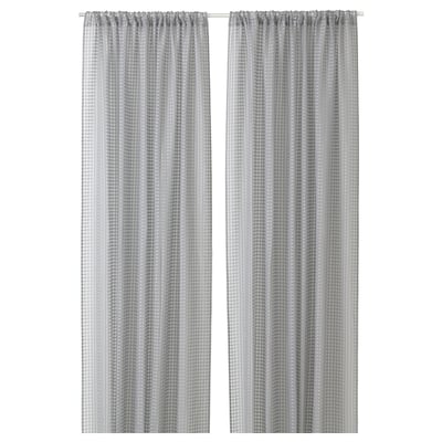 SANDDÅDRA Sheer curtains, 1 pair, grey, 145x300 cm