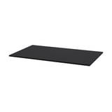 Sansberg black rectangular table top made of melamine foil, particleboard, plastic edging, modern and sleek design.